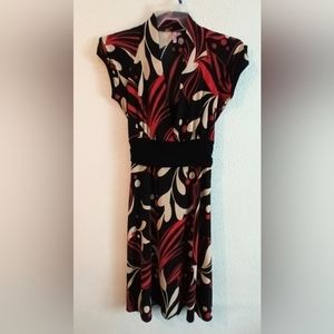 Vintage ::  Psychedelic Geometric Tempted Print Women's Fit and Flare Dress